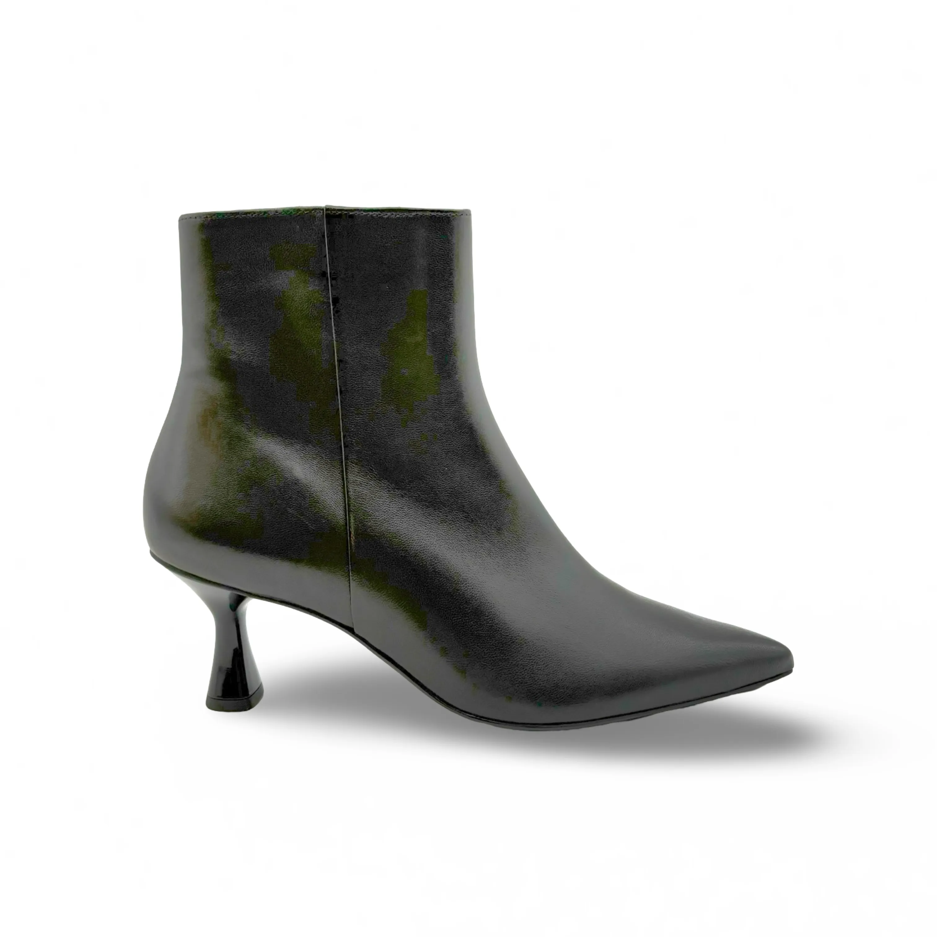 106500 Charlene Black Ankle Boot Kitten Heel