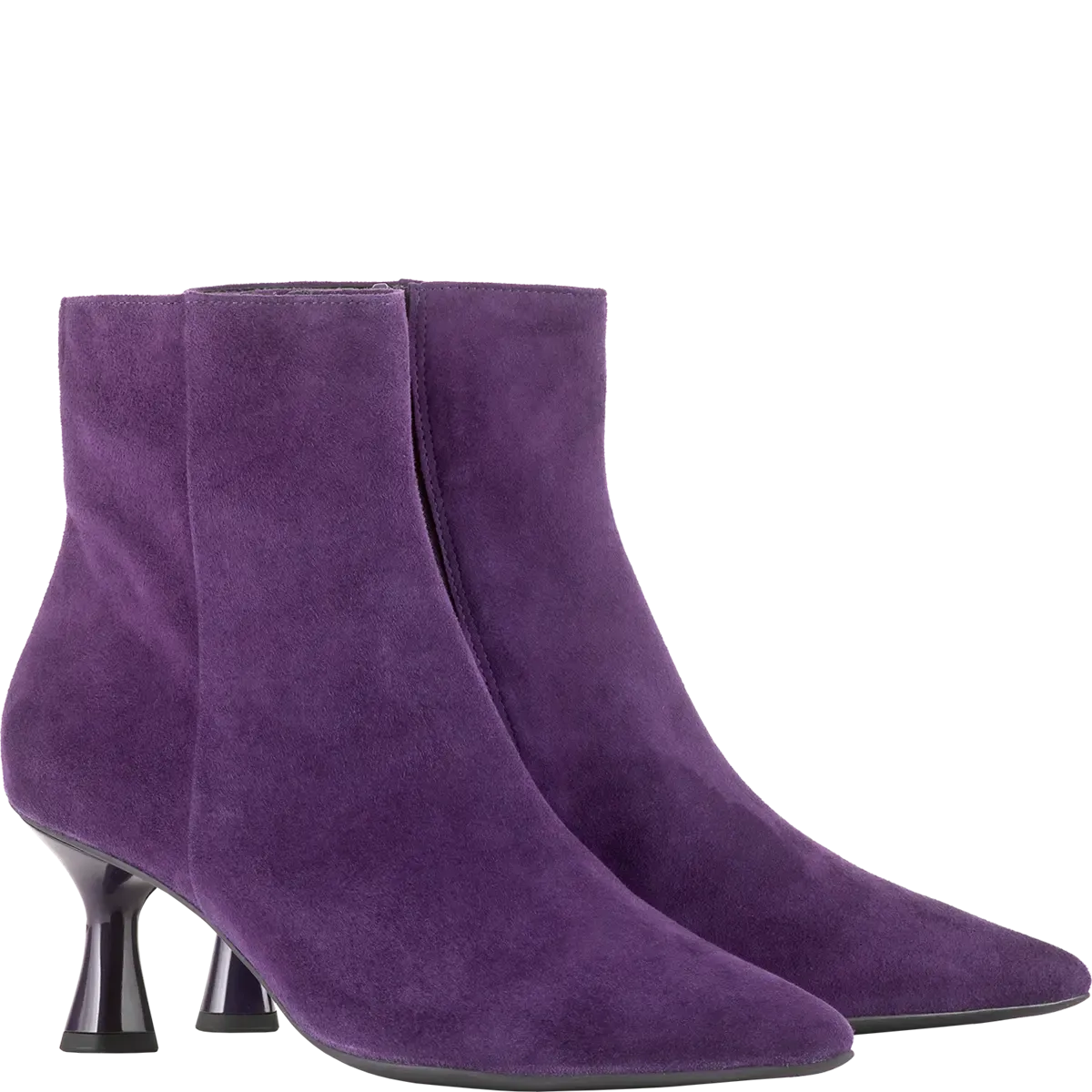 106502 Charlene Purple Ankle Boot Kitten Heel