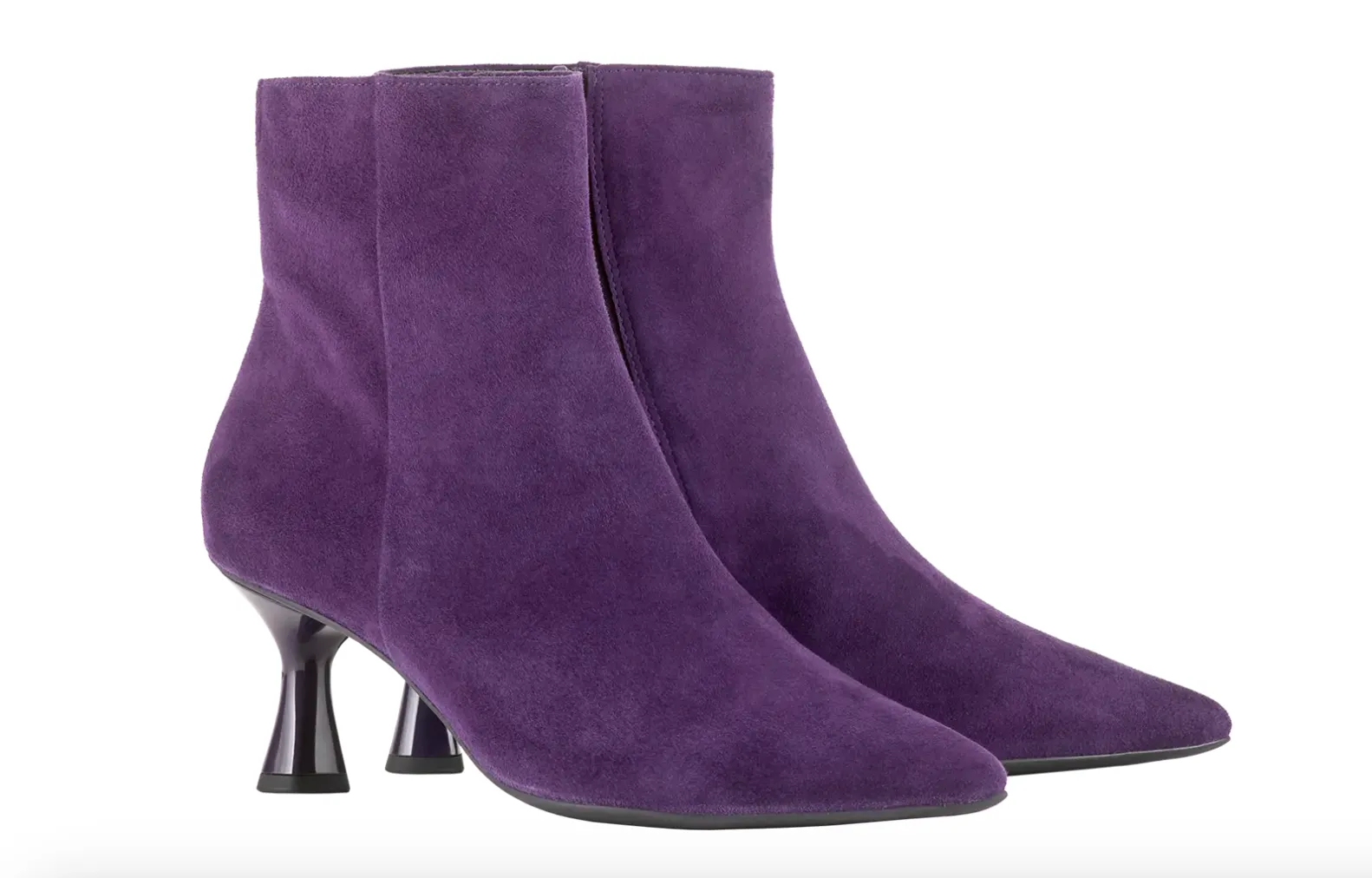 106502 Charlene Purple Ankle Boot Kitten Heel