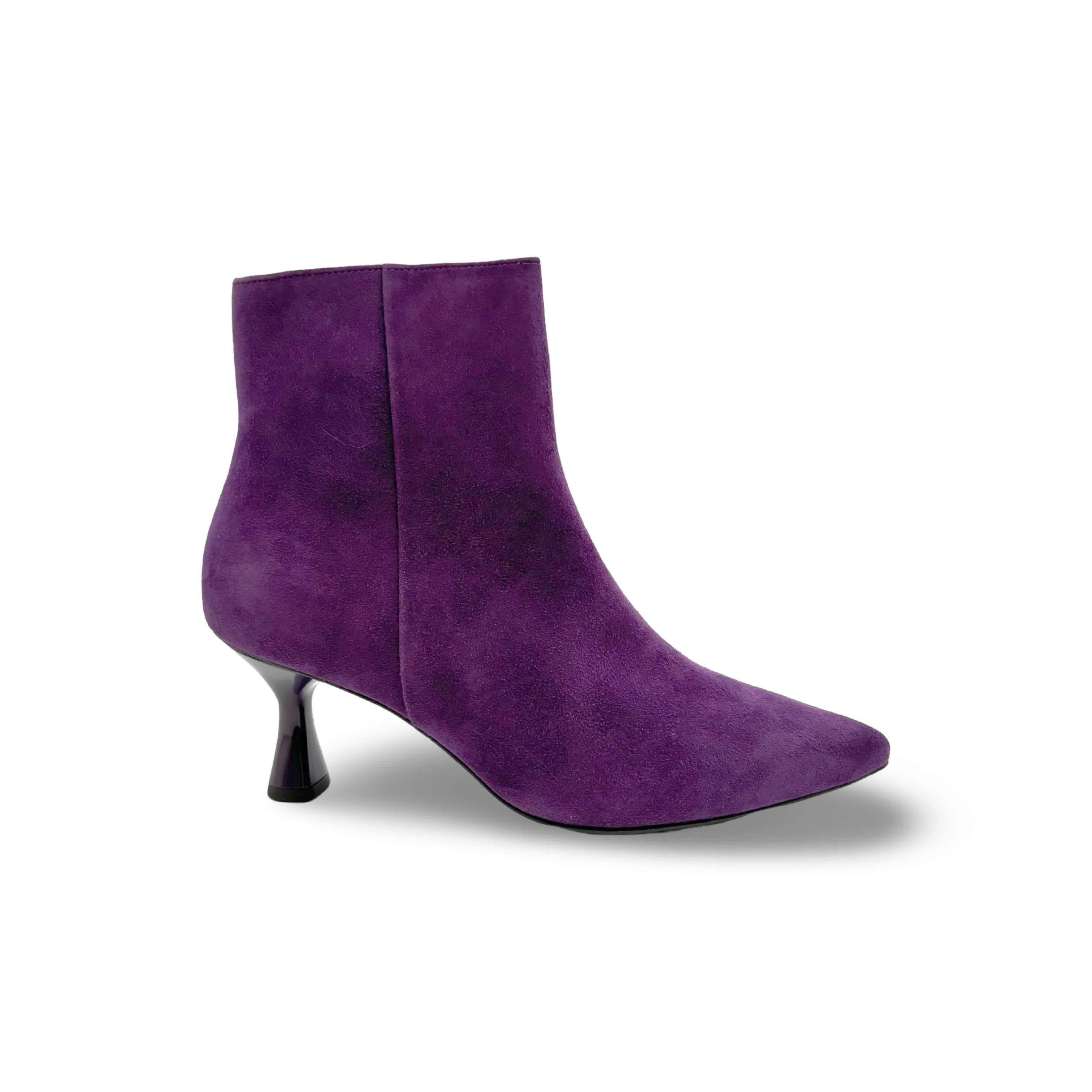 106502 Charlene Purple Ankle Boot Kitten Heel