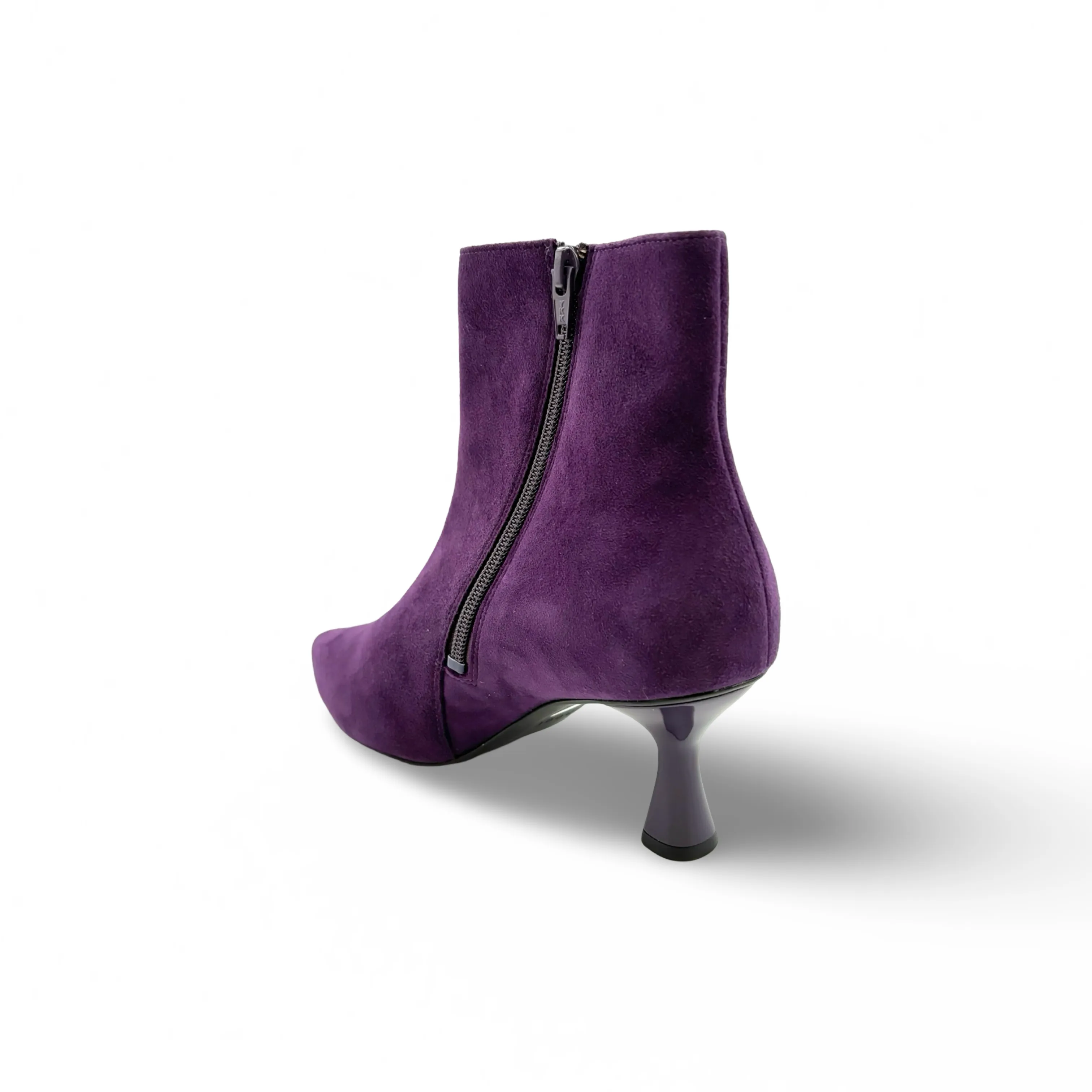 106502 Charlene Purple Ankle Boot Kitten Heel