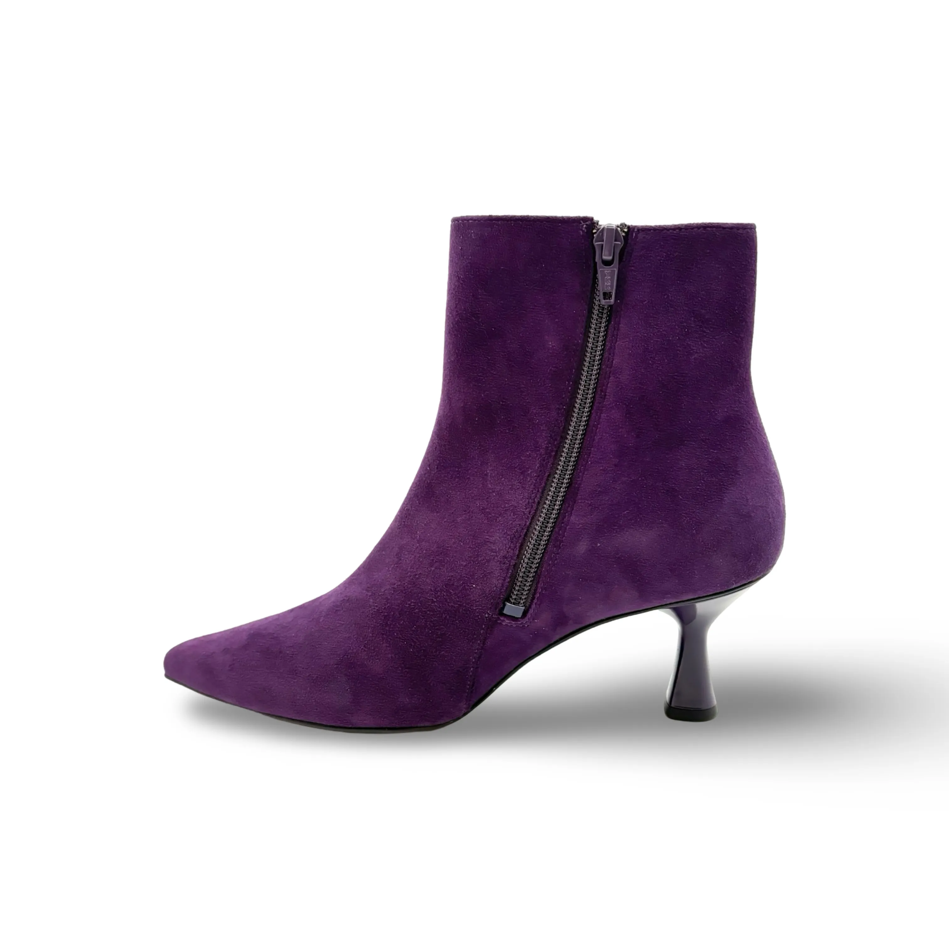 106502 Charlene Purple Ankle Boot Kitten Heel