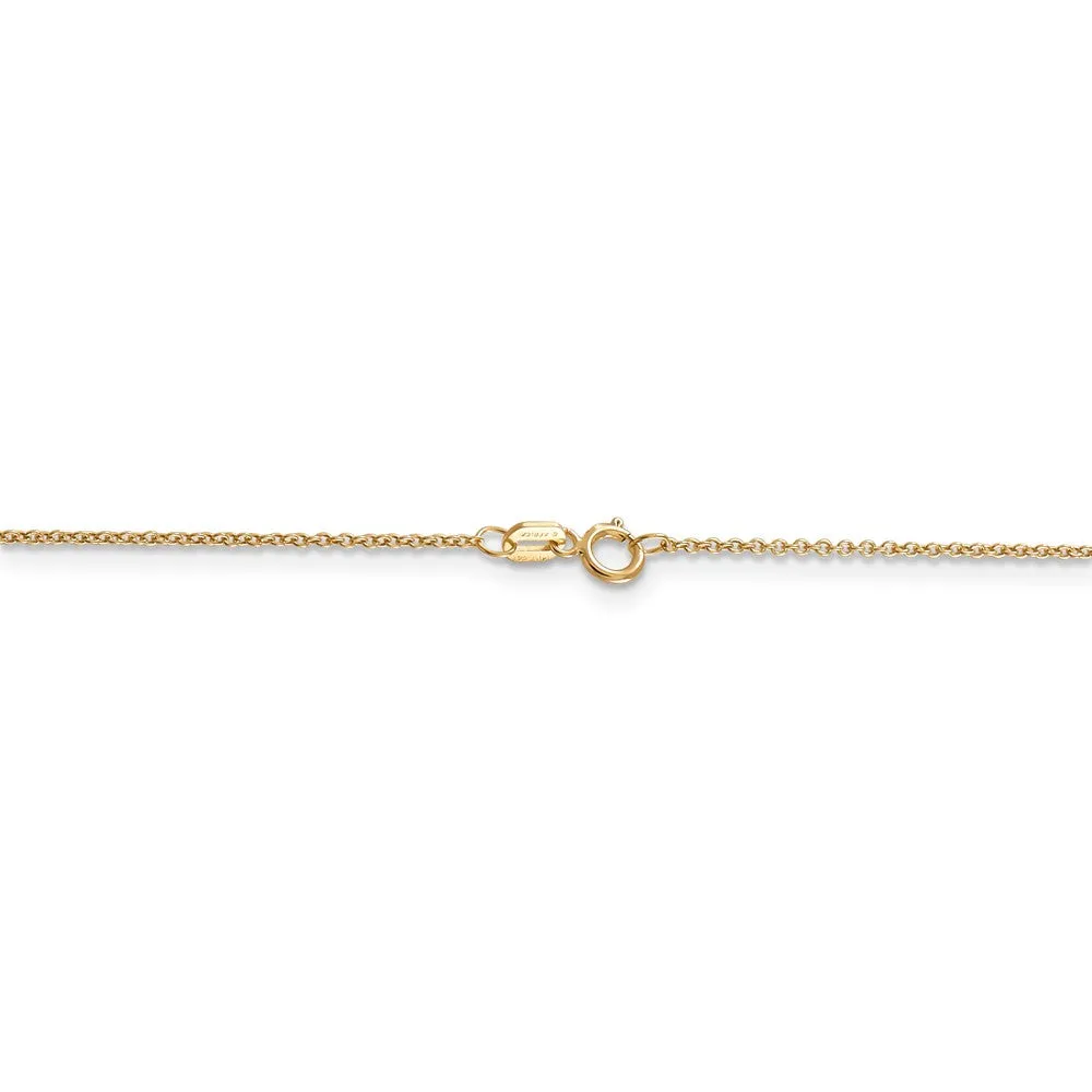 14k Yellow Gold #1 Basketball with Hoop Necklace