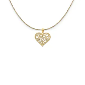 14k Yellow Gold Harmony Heart Necklace