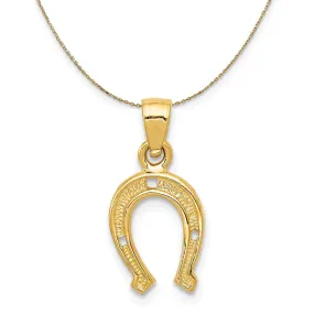 14k Yellow Gold Horse Shoe (9mm) Necklace