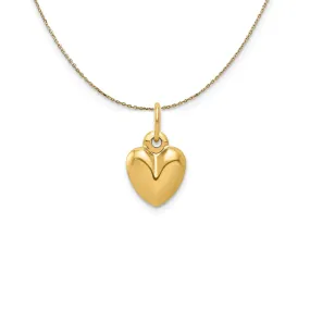 14k Yellow Gold Puffed Heart (8mm) Necklace