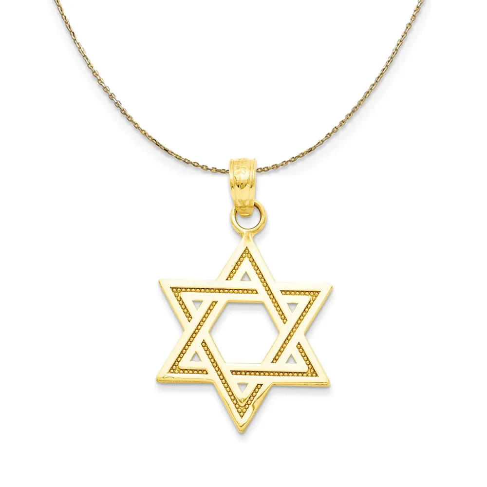 14k Yellow Gold Star of David Necklace