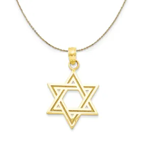 14k Yellow Gold Star of David Necklace