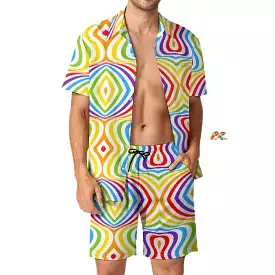 Abstract Pride Men's Festival Shorts Outfit