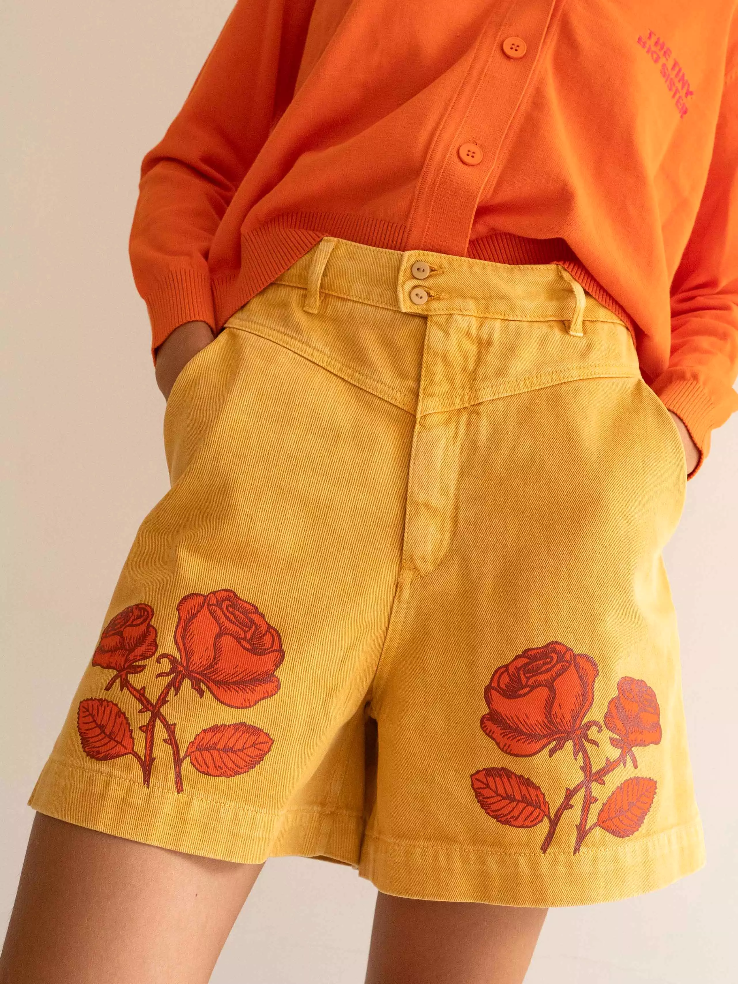 Almond Roses Bermuda Shorts