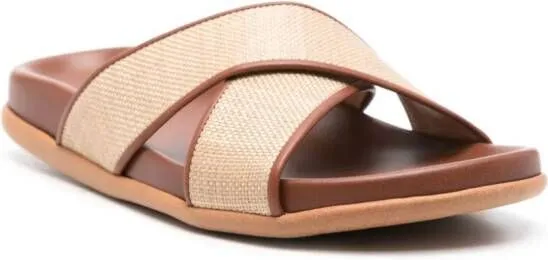 Ancient Greek Sandals Thais basket-weave slides Neutrals