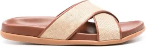 Ancient Greek Sandals Thais basket-weave slides Neutrals