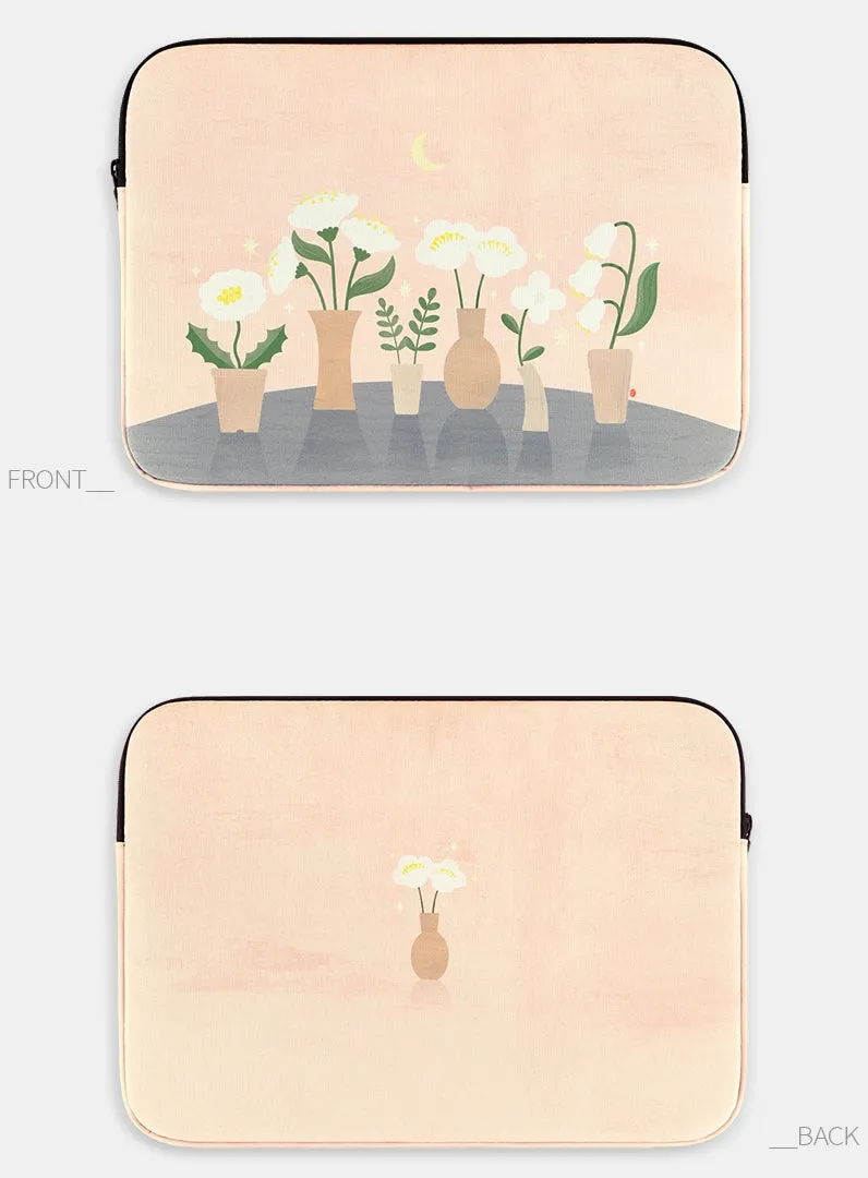 Apricot Flower Graphic Laptop Sleeves 13 15 inch Cases Protective Covers Handbags Square Pouches Designer Artist Prints Cute Lig