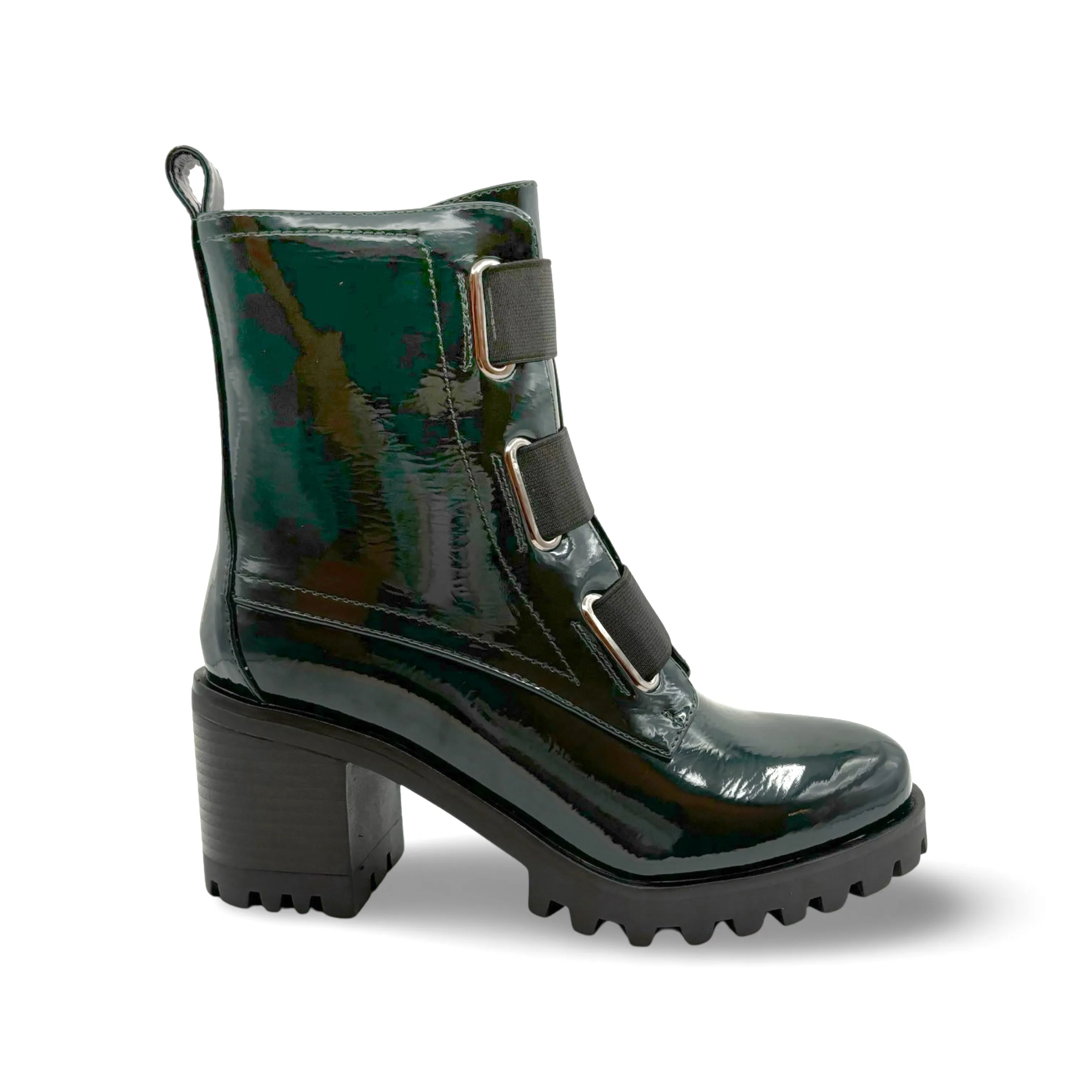 Believe WATERPROOF Vegan Dark Green Patent Boot