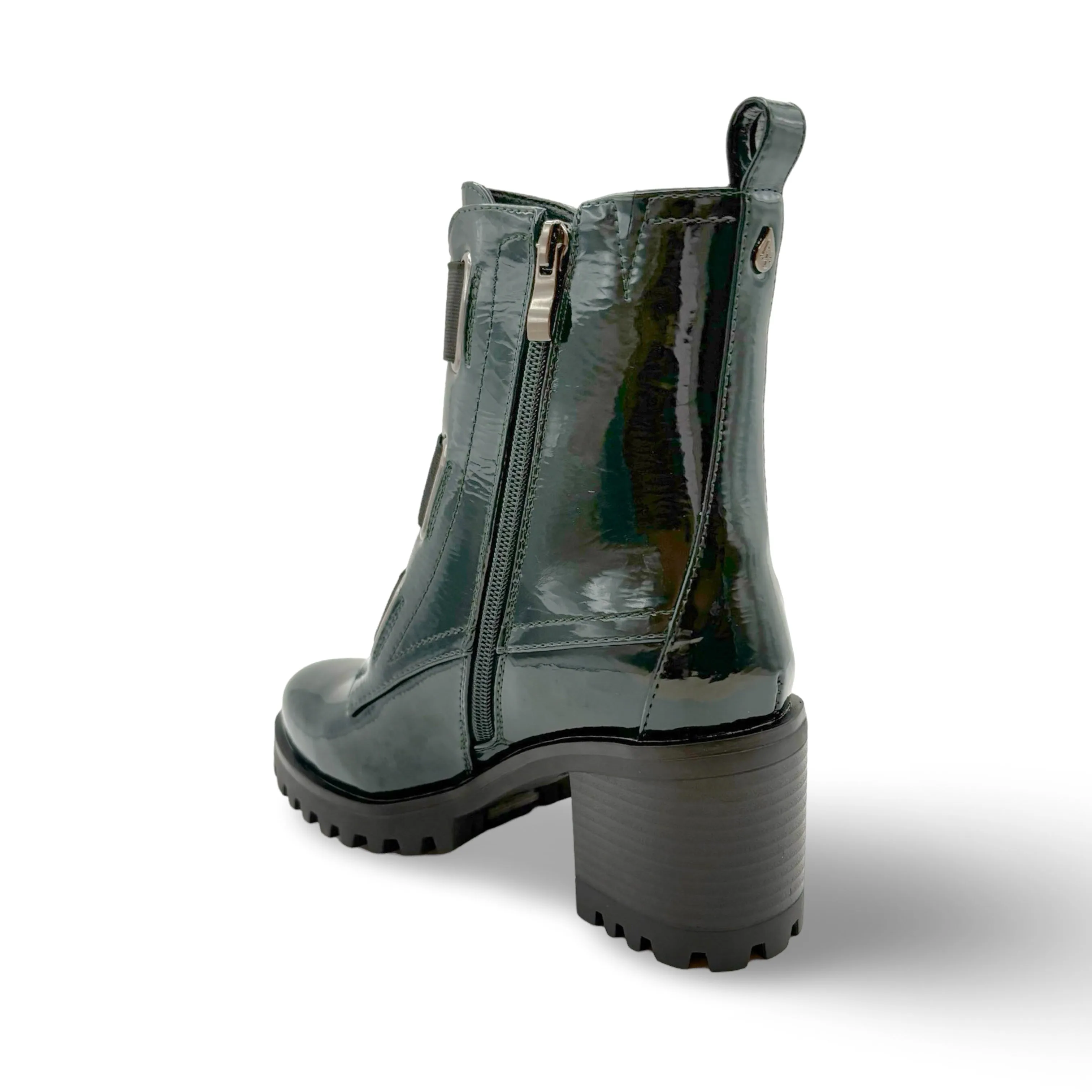 Believe WATERPROOF Vegan Dark Green Patent Boot