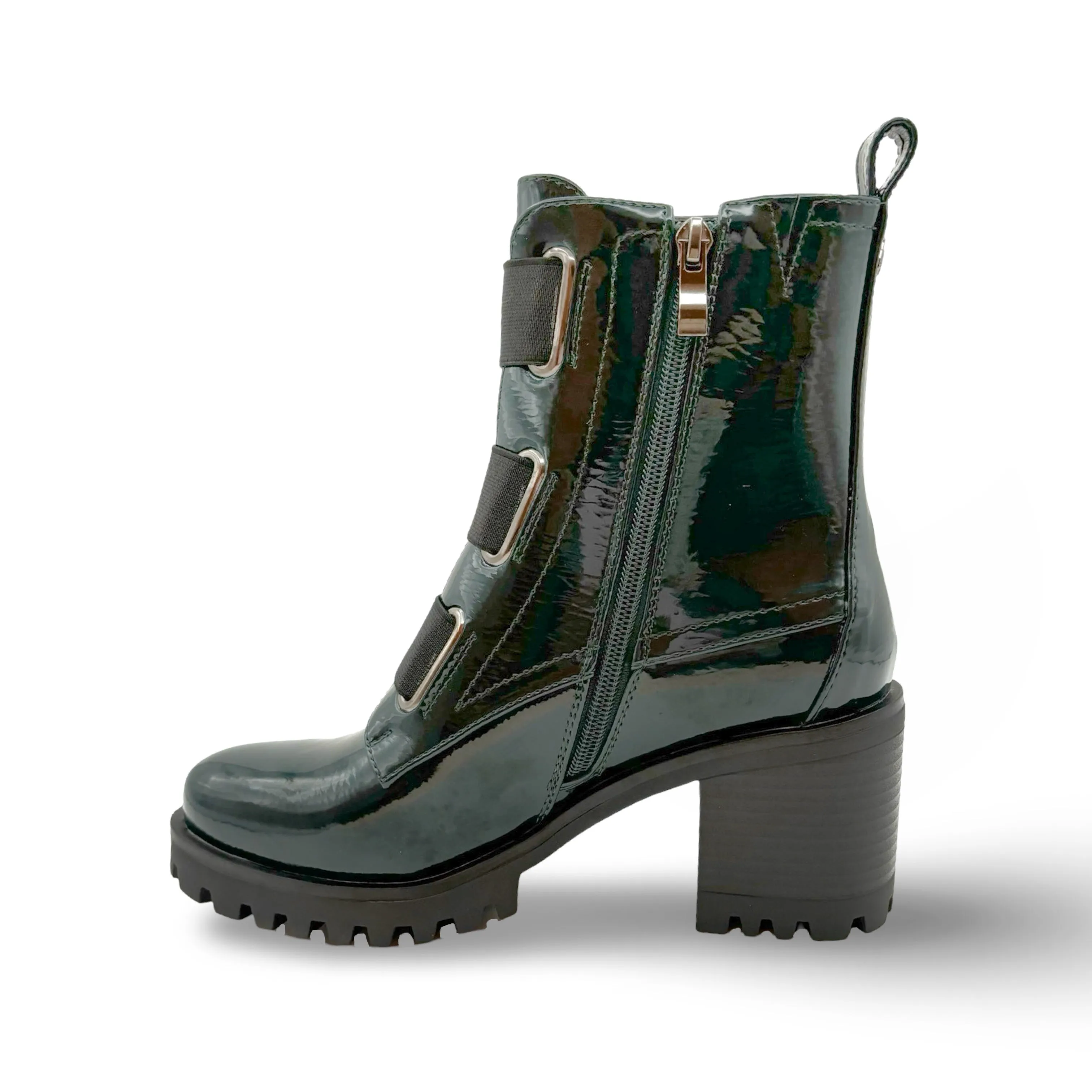 Believe WATERPROOF Vegan Dark Green Patent Boot