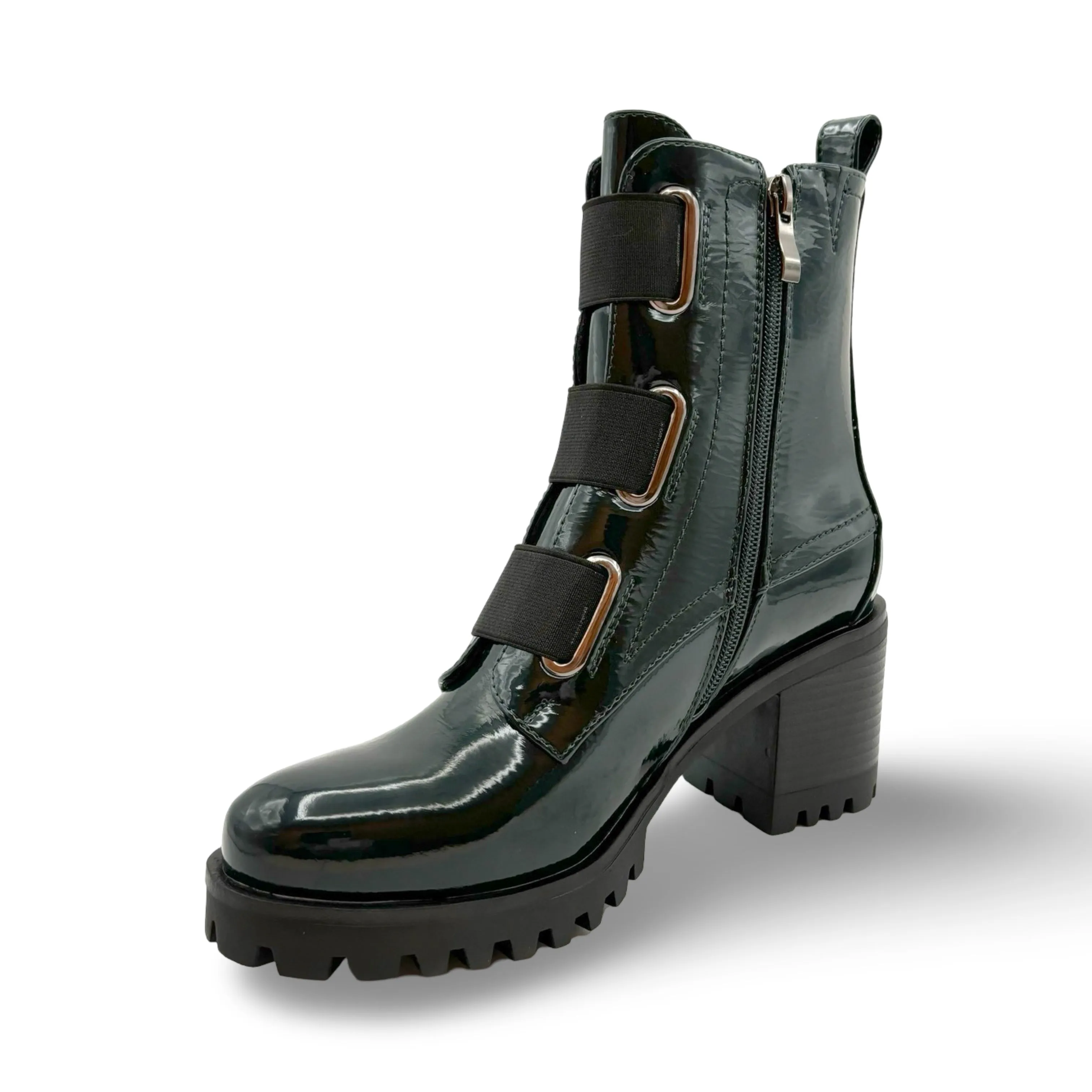 Believe WATERPROOF Vegan Dark Green Patent Boot