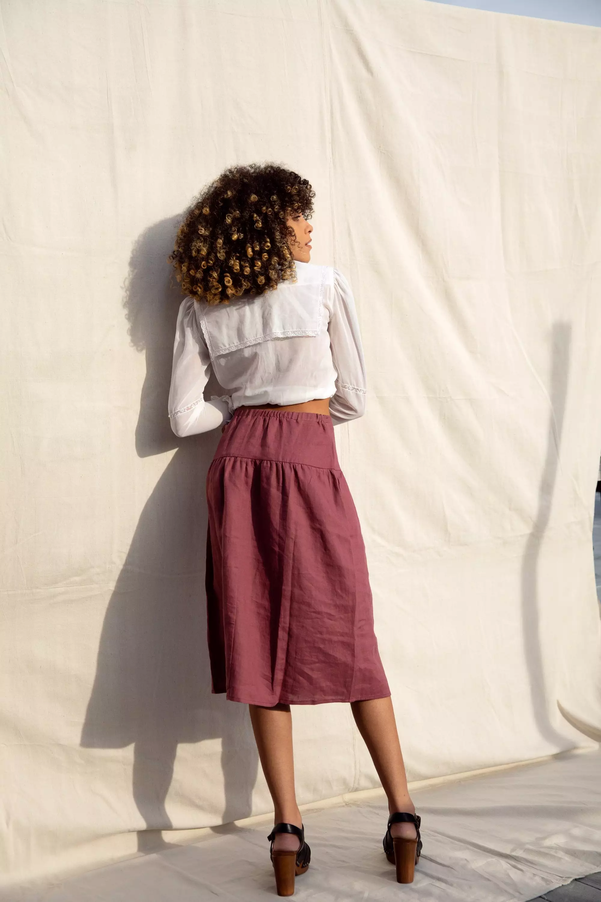 Beth Skirt / Terracotta Linen