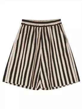 Black Stripe Wide Leg Shorts