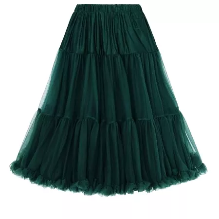 Bottle Green EXTRA VOLUME Net Vintage Rockabilly 50s Petticoat Skirt