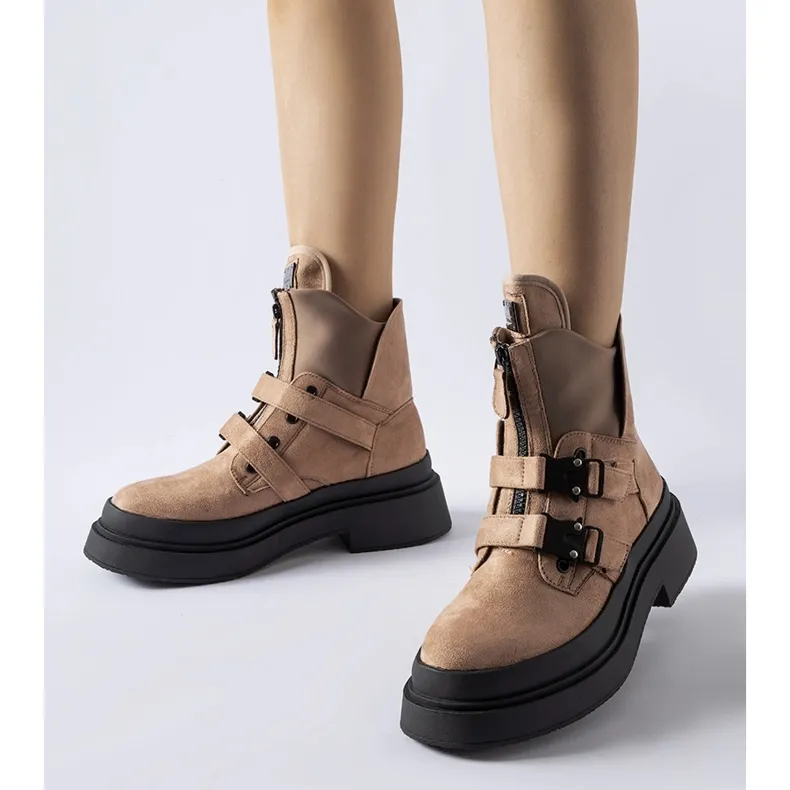 Brown Glen platform ankle boots