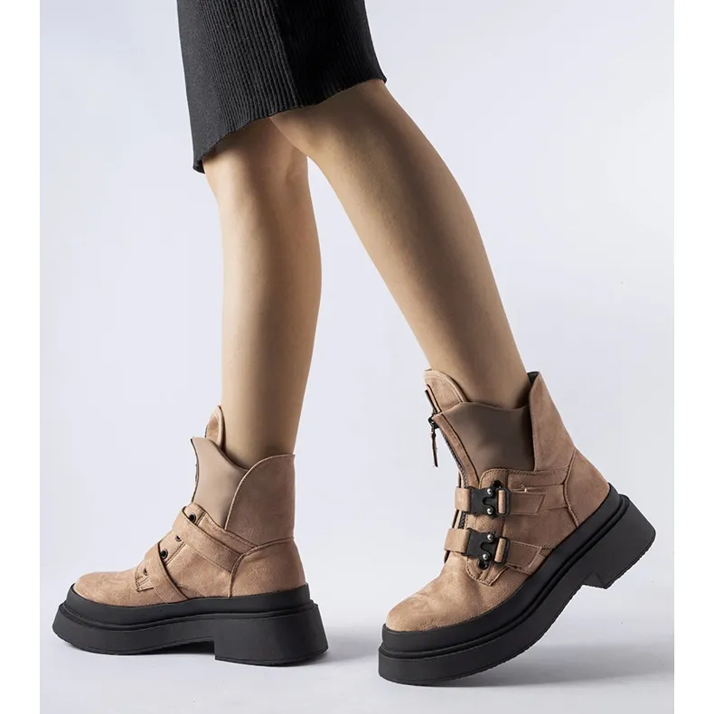 Brown Glen platform ankle boots