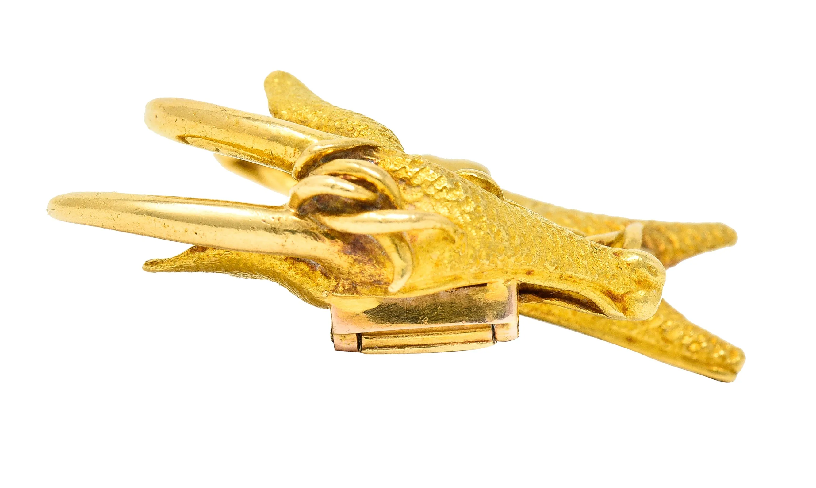 Bulgari 1970's 18 Karat Yellow Gold Goat Vintage Georges L'Enfant Brooch