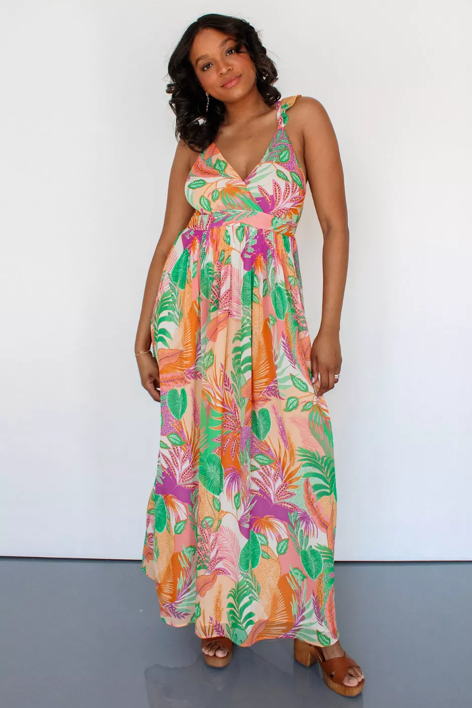 California Girl Flutter Sleeve Maxi Dress