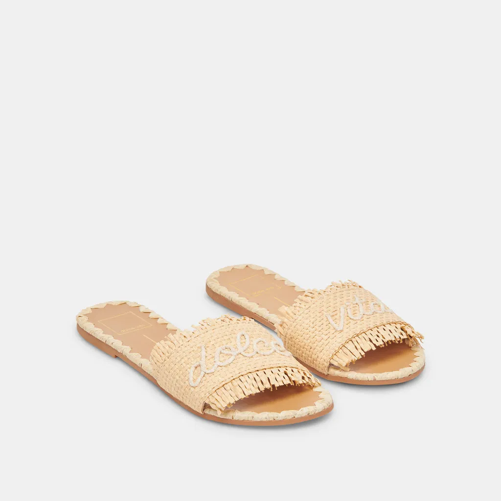 Camino Sandals LT Natural Raffia | Women's Natural Raffia Flat Sandals– Dolce Vita 6928797073474