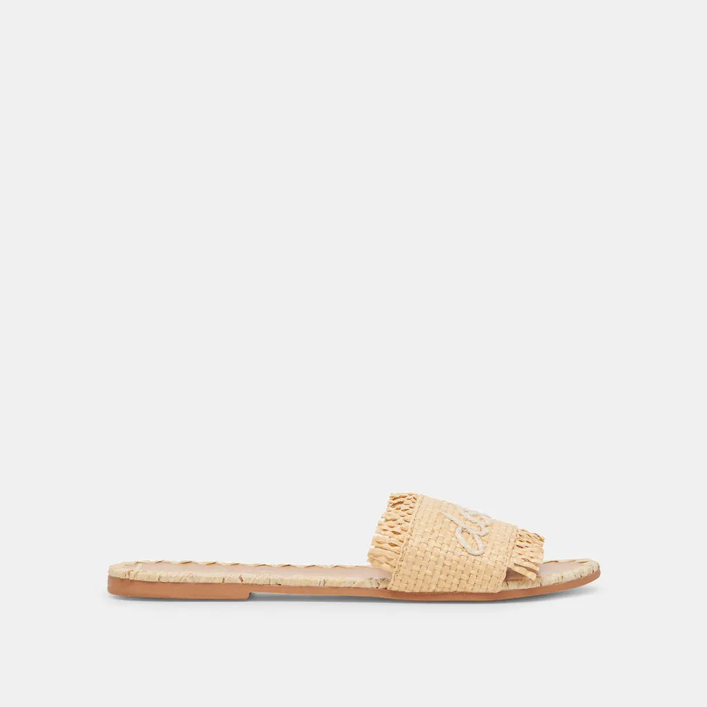 Camino Sandals LT Natural Raffia | Women's Natural Raffia Flat Sandals– Dolce Vita 6928797073474