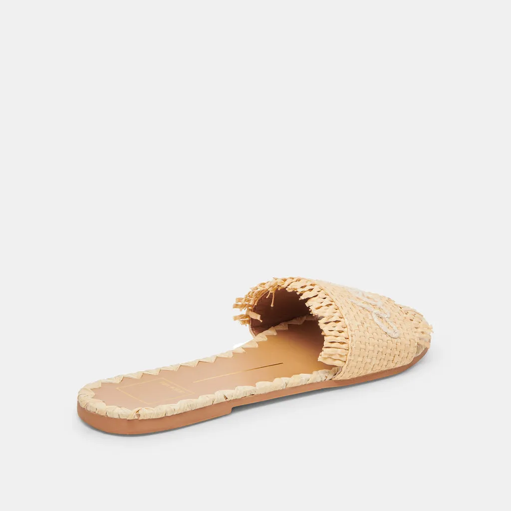 Camino Sandals LT Natural Raffia | Women's Natural Raffia Flat Sandals– Dolce Vita 6928797073474