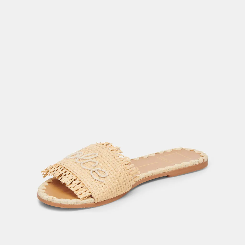 Camino Sandals LT Natural Raffia | Women's Natural Raffia Flat Sandals– Dolce Vita 6928797073474