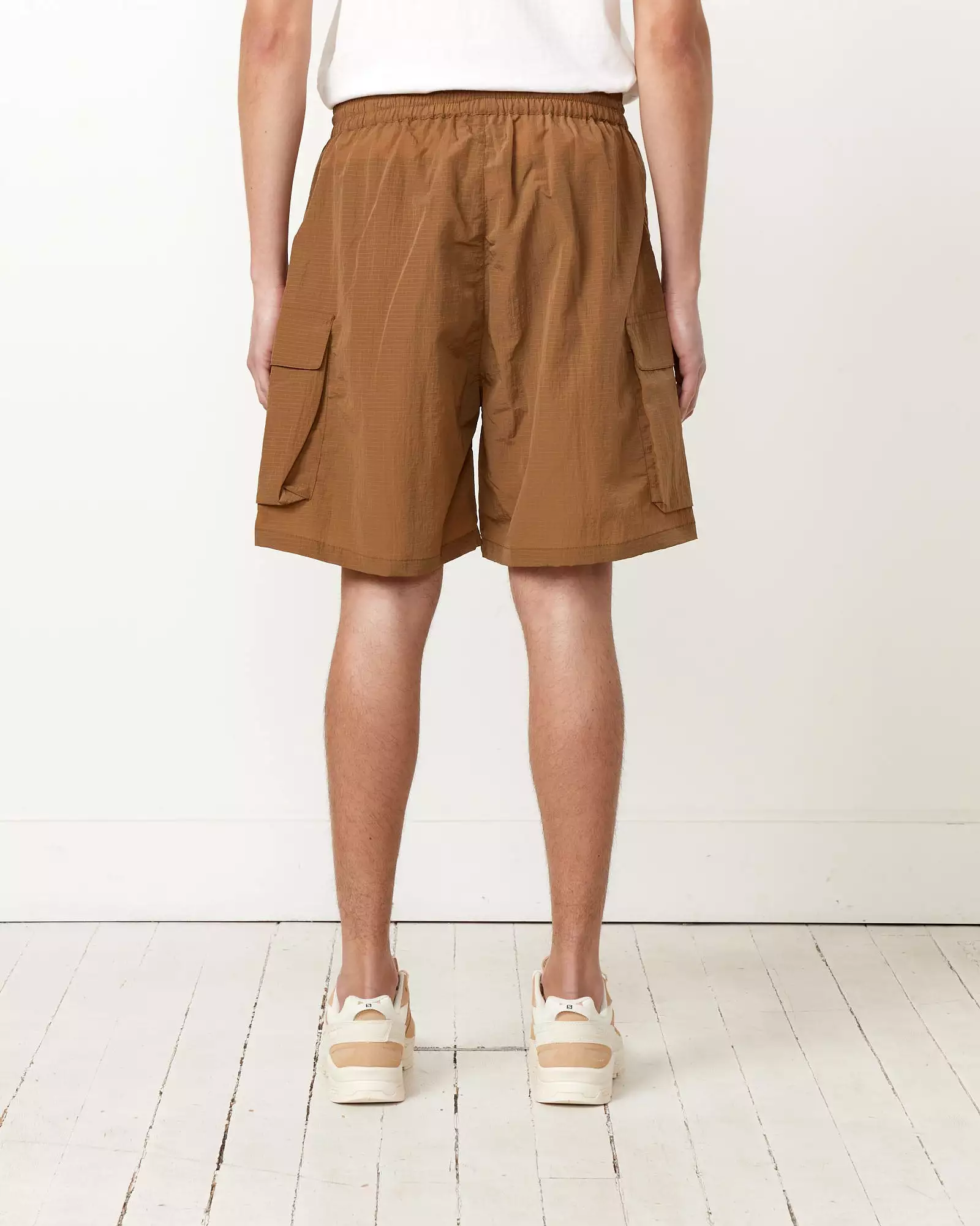 Cargo Nylon Shorts in Brown