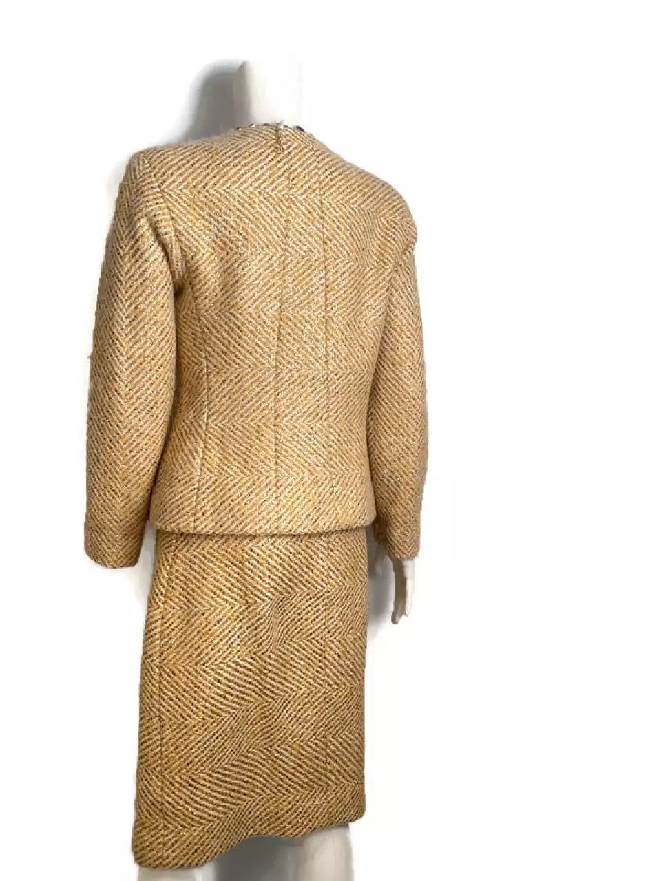 Chanel 00A 2000 Fall Gold Skirt Suit FR 38