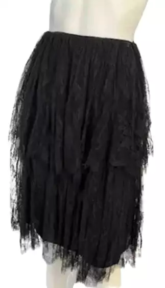 Chanel 01P 2001 Spring Black Lace Skirt FR 34