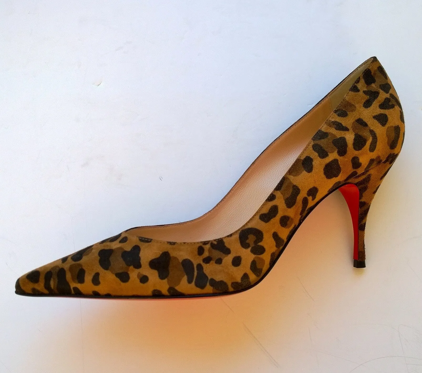 Christian Louboutin Clare 80 Leopard Suede Heels