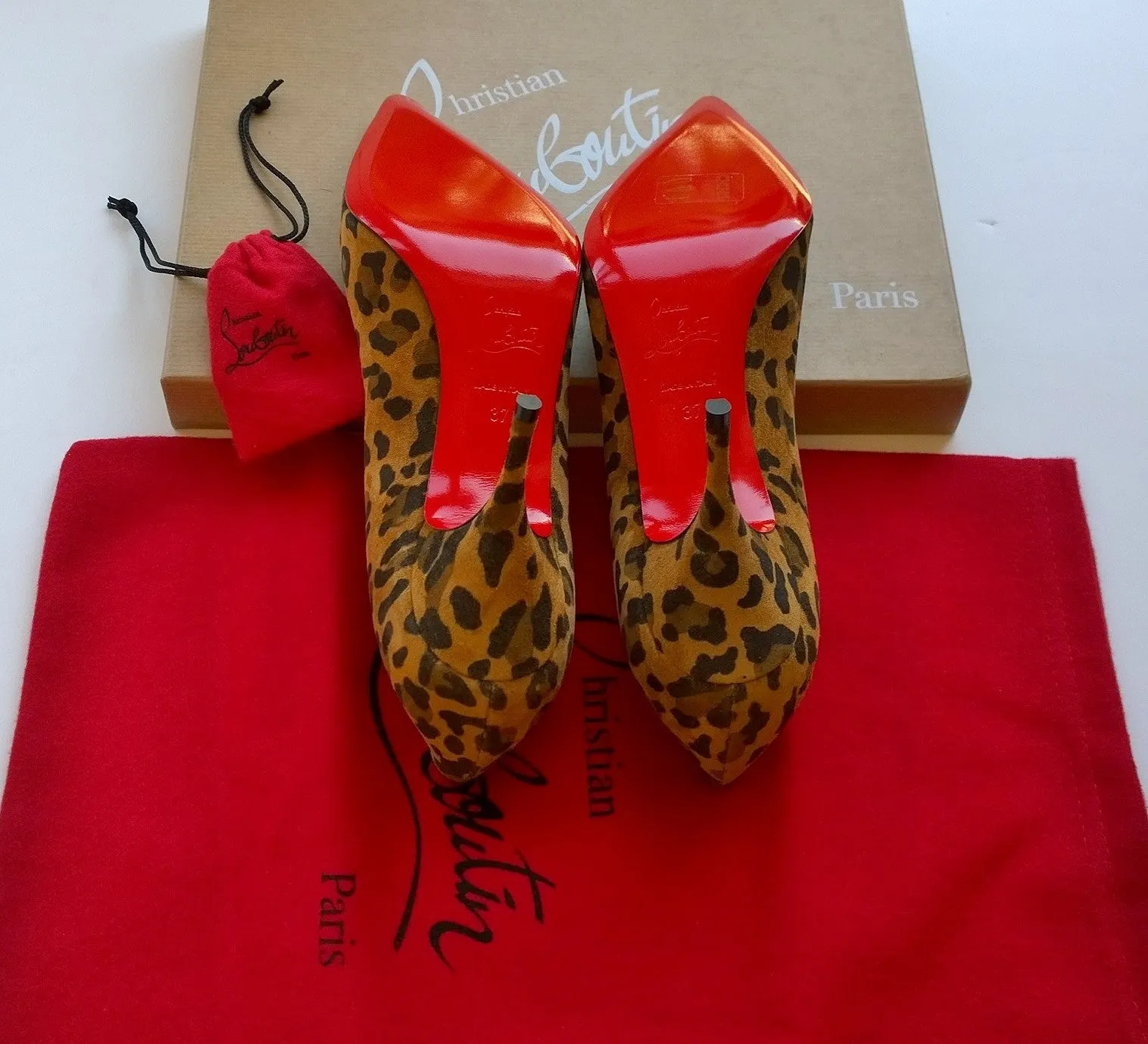 Christian Louboutin Clare 80 Leopard Suede Heels