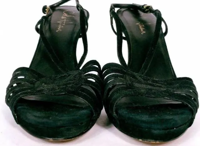 Cole Haan Women's Black Suede Stiletto Sandal Heels Size...