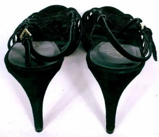 Cole Haan Women's Black Suede Stiletto Sandal Heels Size...