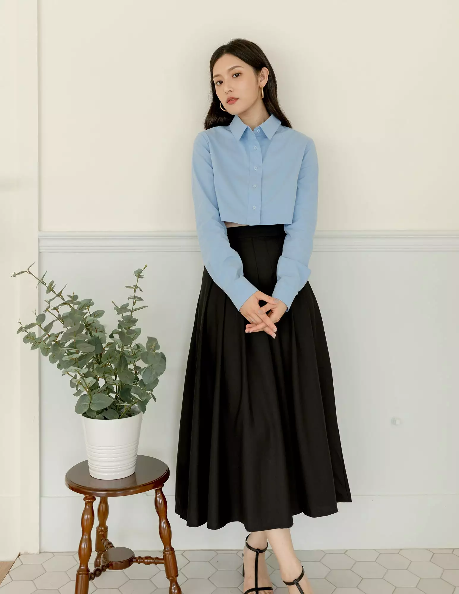 Colette Pleated Skirt in Black