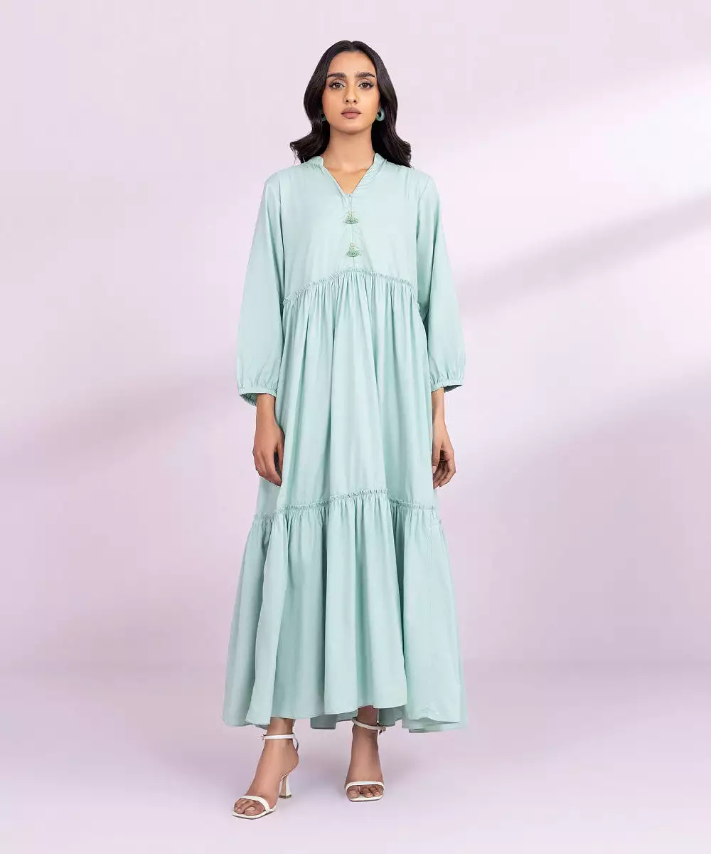 Cotton Viscose Tier Dress