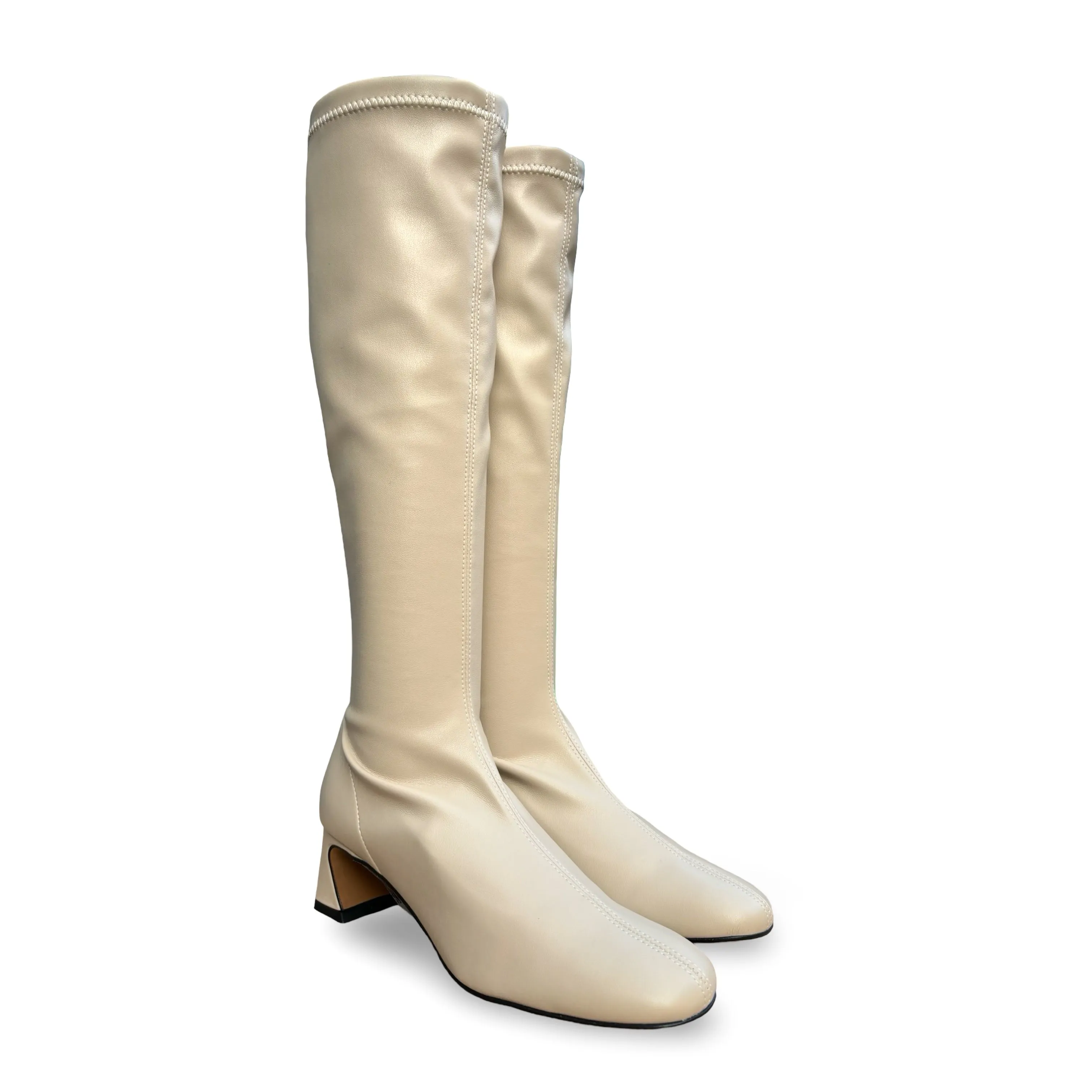 Daelta Beige Stretch Boot