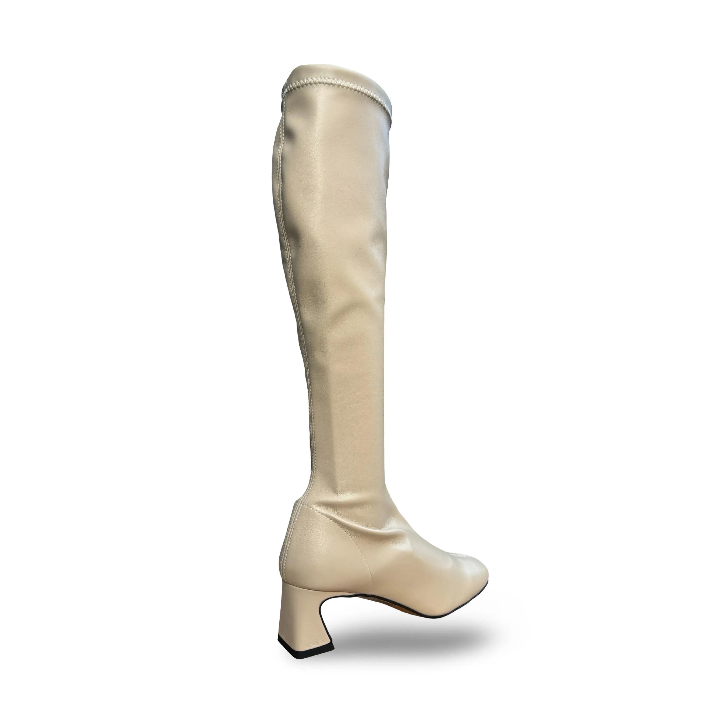 Daelta Beige Stretch Boot