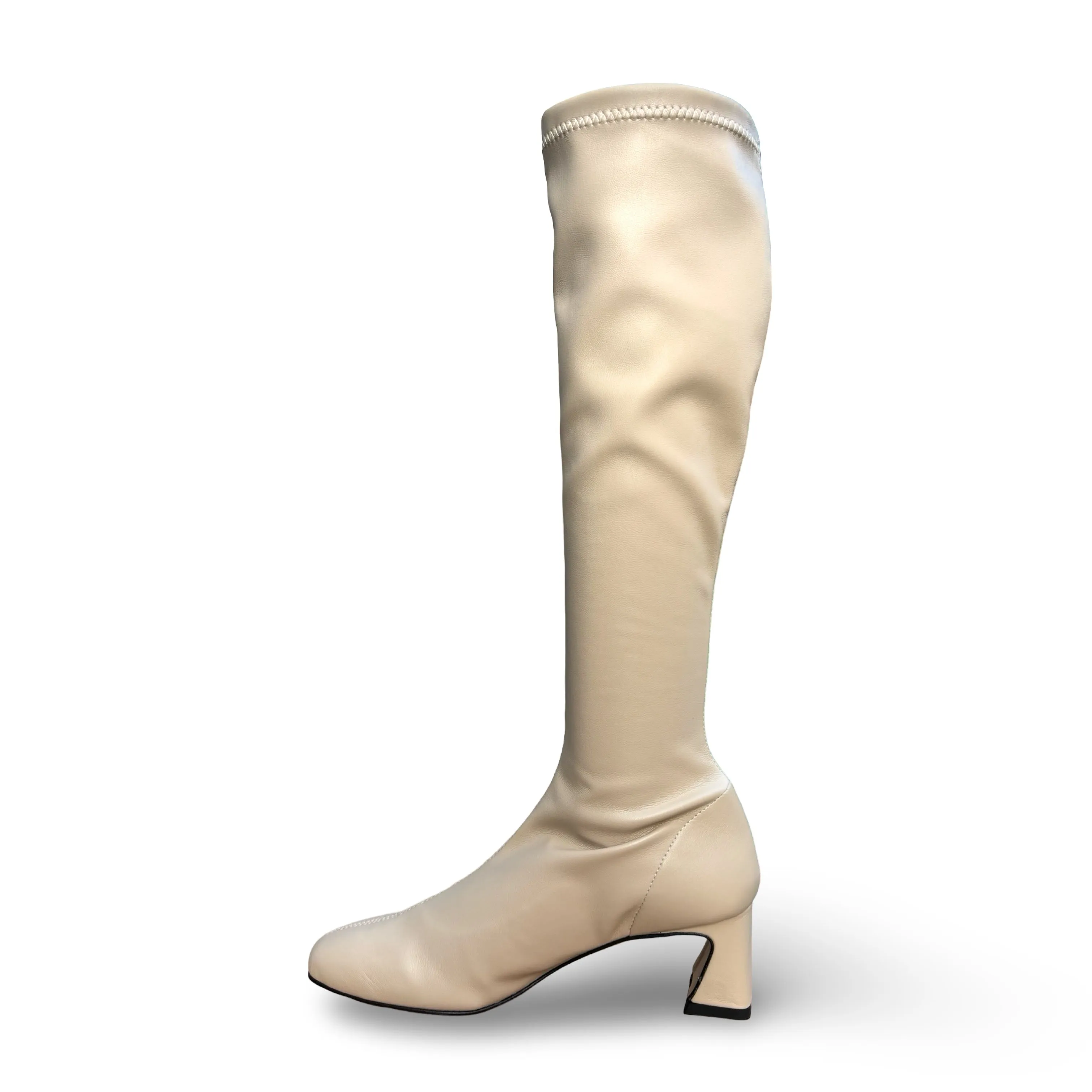 Daelta Beige Stretch Boot