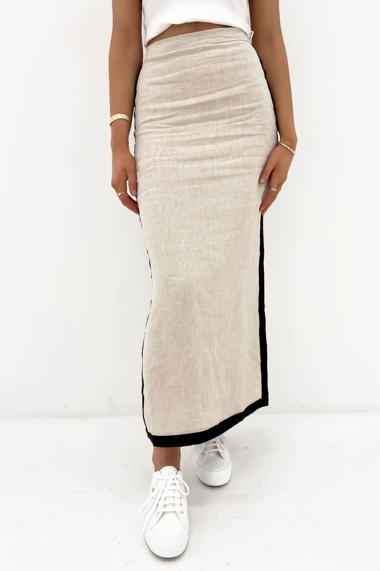 Darcy Midi Skirt Beige