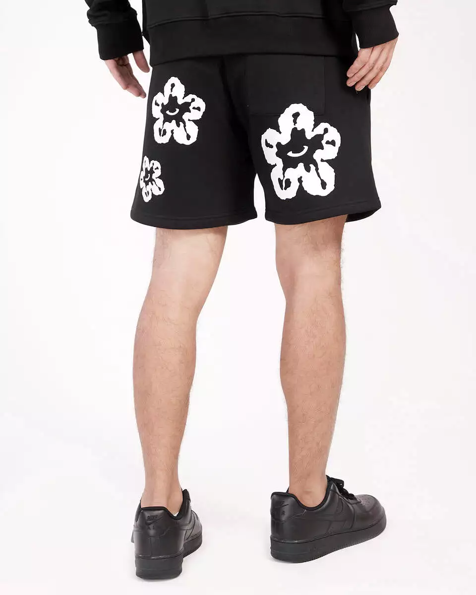 Denim Drip Fleece Shorts