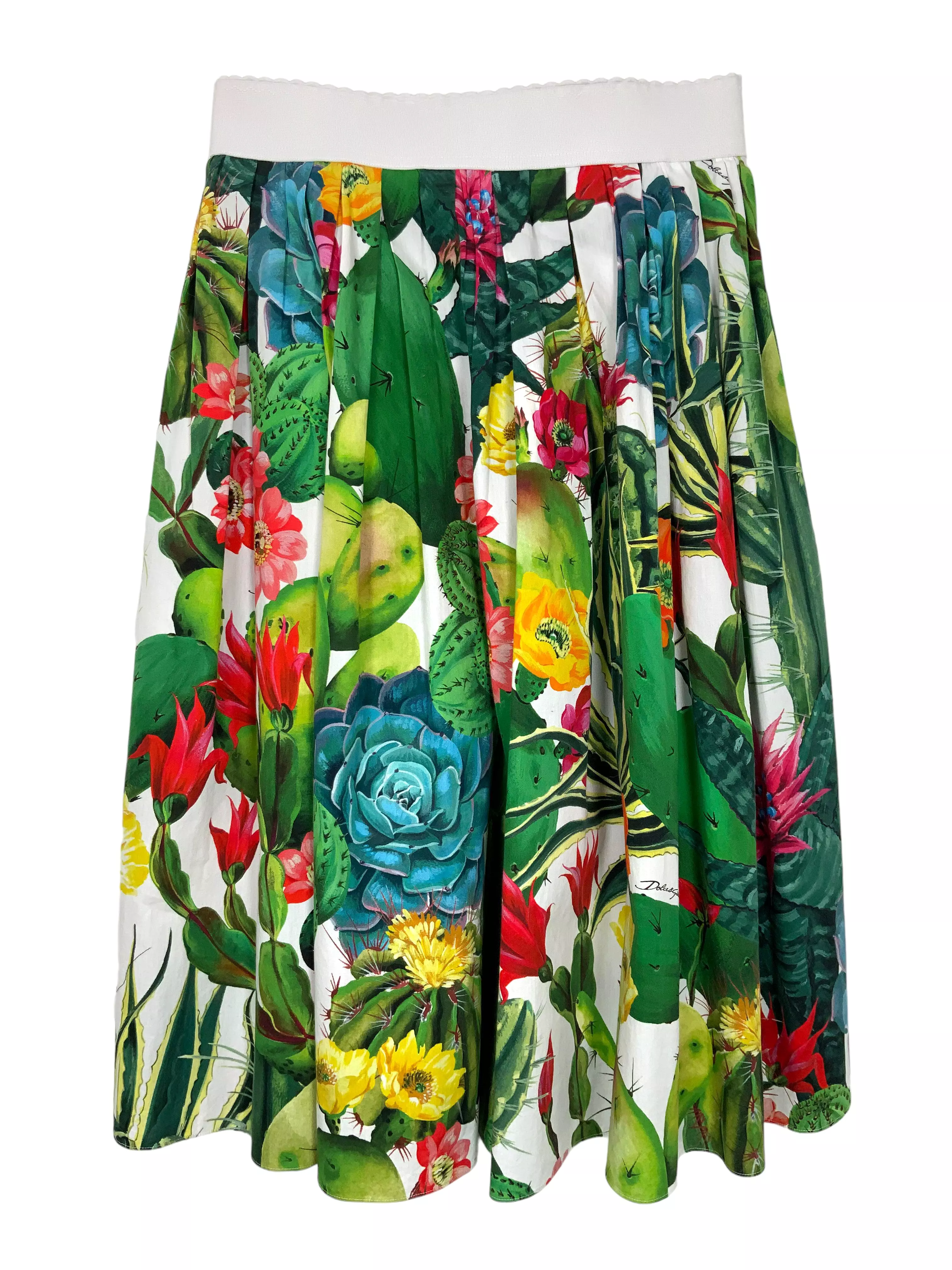 Dolce & Gabbana Pleated Floral Midi Skirt Size S