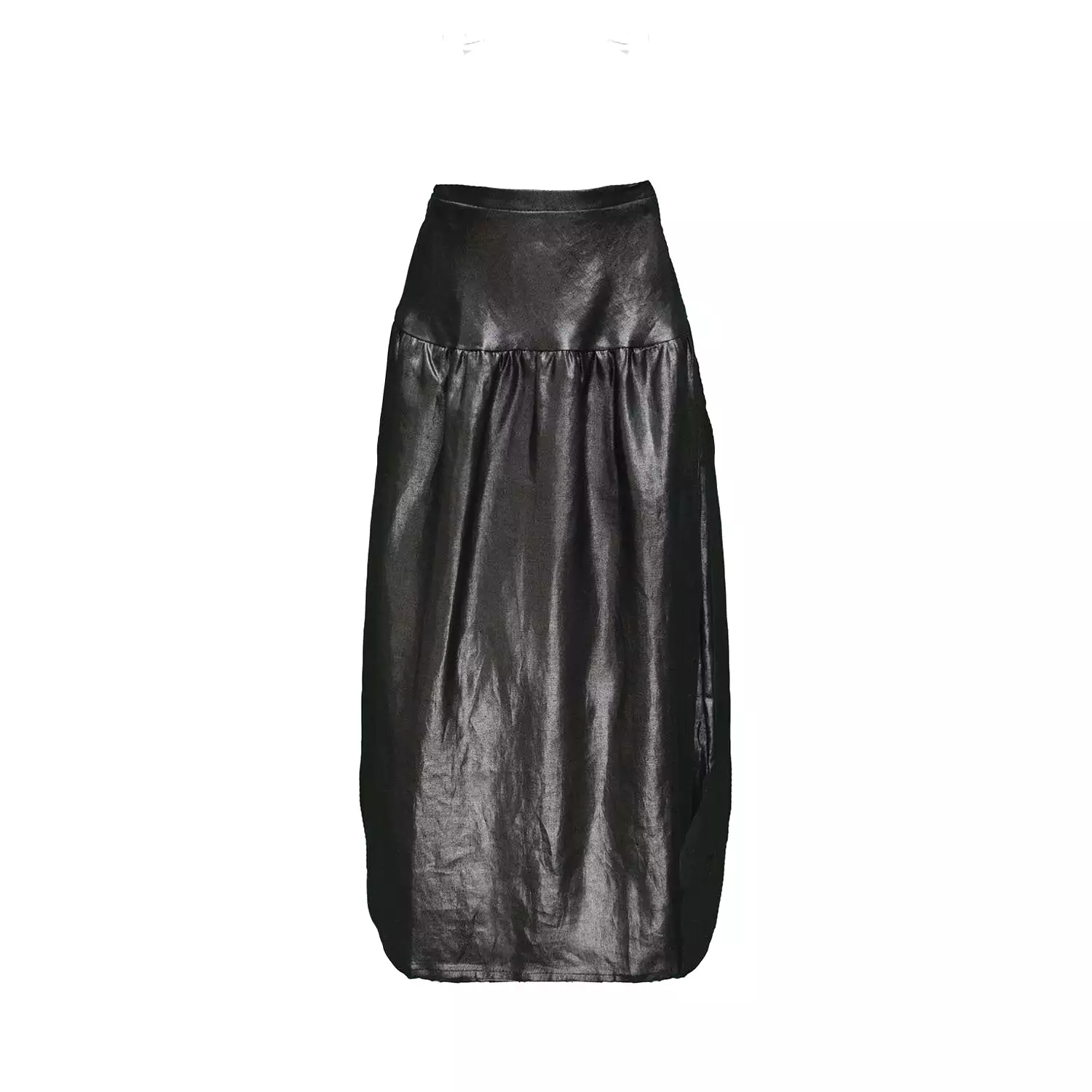 Eliza Skirt / Silver on Black Linen