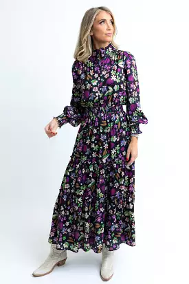 Floral Satin Maxi Dress