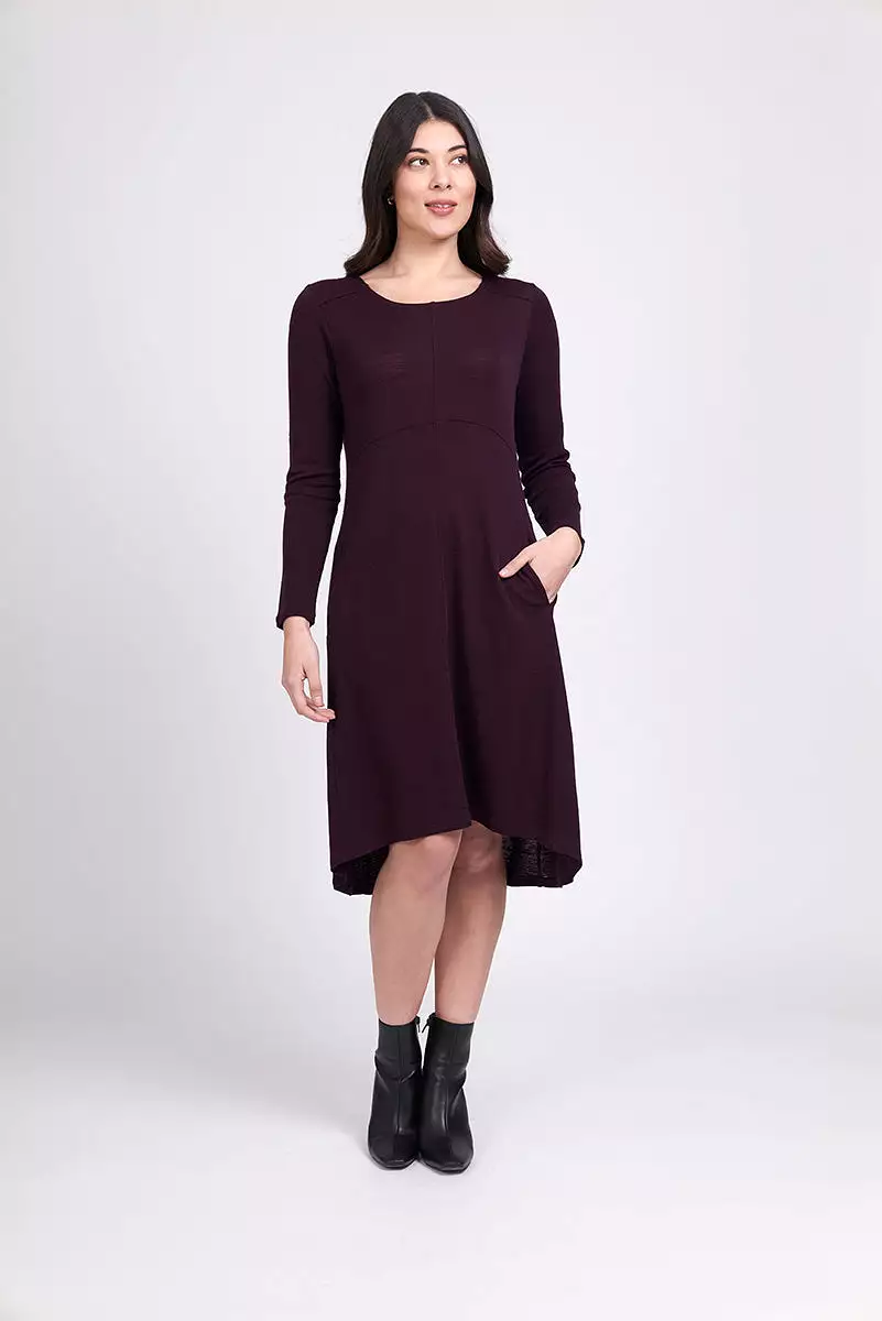 Foil - Swipe Right Merino Dress - Plum